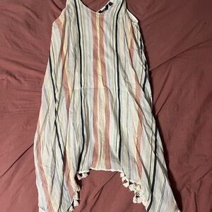 Striped Sleeveless Dress with Tassels
